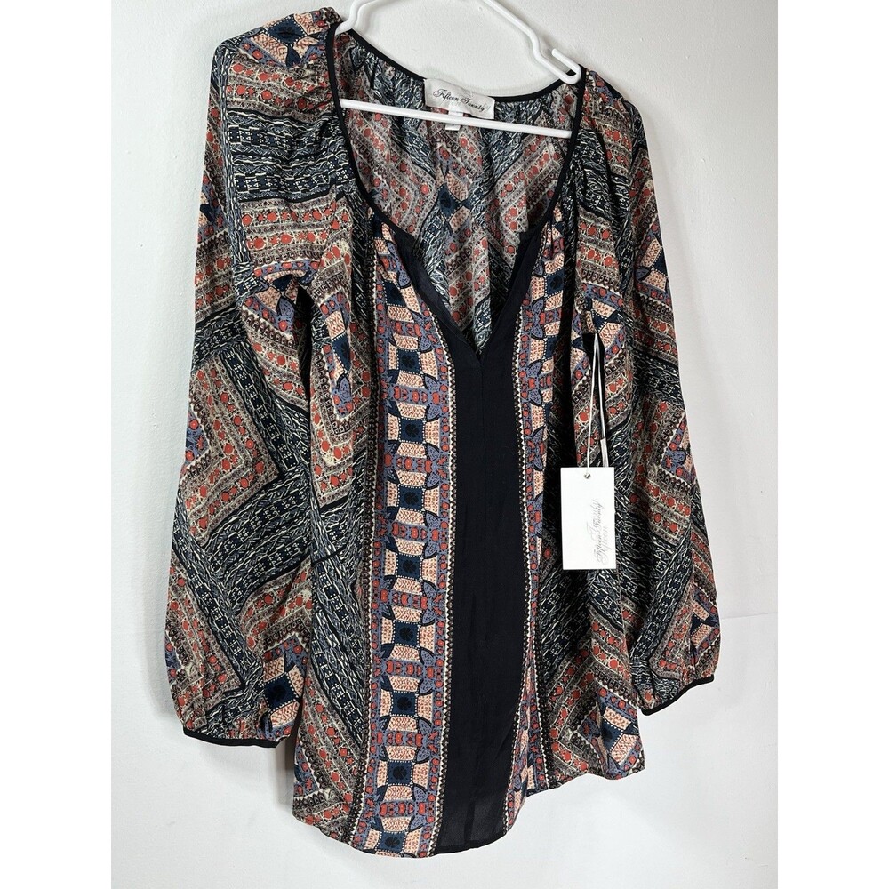 Fifteen Twenty NWT S 100% Silk Blouse Boho Hippy Fairy Autumn Natural Fibers - Picture 2 of 10
